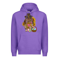 Purple Western Rabbit with sunflowers Easter Day Premium Hoodie - HowdyJamesFarm