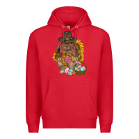 Red Western Rabbit with sunflowers Easter Day Premium Hoodie - HowdyJamesFarm