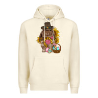 Sandshell Western Rabbit with sunflowers Easter Day Premium Hoodie - HowdyJamesFarm