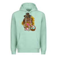 Seafoam Western Rabbit with sunflowers Easter Day Premium Hoodie - HowdyJamesFarm