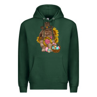 Sports Green Western Rabbit with sunflowers Easter Day Premium Hoodie - HowdyJamesFarm