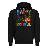 Black happy 100 th days of school Zipper Hoodie - Artiststas
