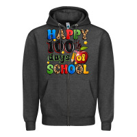 Charcoal Heather happy 100 th days of school Zipper Hoodie - Artiststas