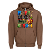 Chestnut happy 100 th days of school Zipper Hoodie - Artiststas