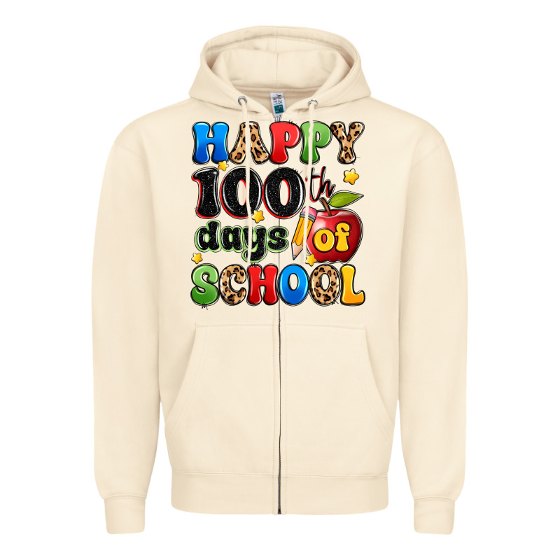 Happy 100 Th Days Of School Zipper Hoodie by Artiststas | Teevron