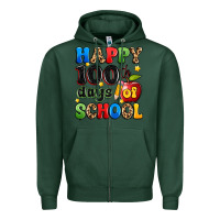 Sports Green happy 100 th days of school Zipper Hoodie - Artiststas