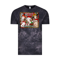 Cloud Black merry christmas goats Vintage Tee - Jasminsmagicworld