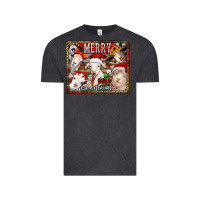 Vintage Black merry christmas goats Vintage Tee - Jasminsmagicworld