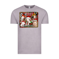 Vintage Zinc merry christmas goats Vintage Tee - Jasminsmagicworld