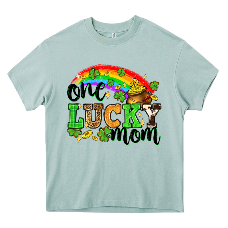 One Lucky Mom St. Patricks Day Heavy Core Tee by Neo Western | Teevron