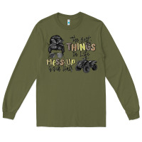 Army Green the best things in life mess up your hair Long Sleeve Tee - MaliasSmallBusiness