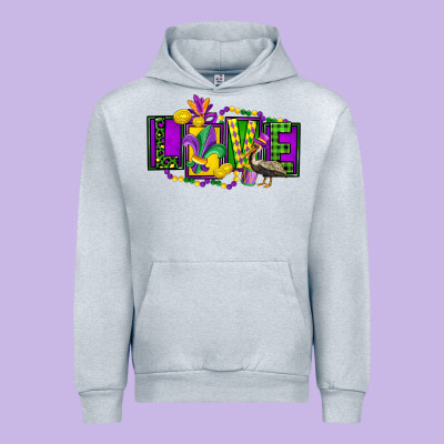 Mardi Gras Love Urban Hoodie Designed By Fadigitalartstudio