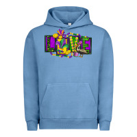 Pigment Pebble Blue mardi gras love Urban Hoodie - FaDigitalArtStudio