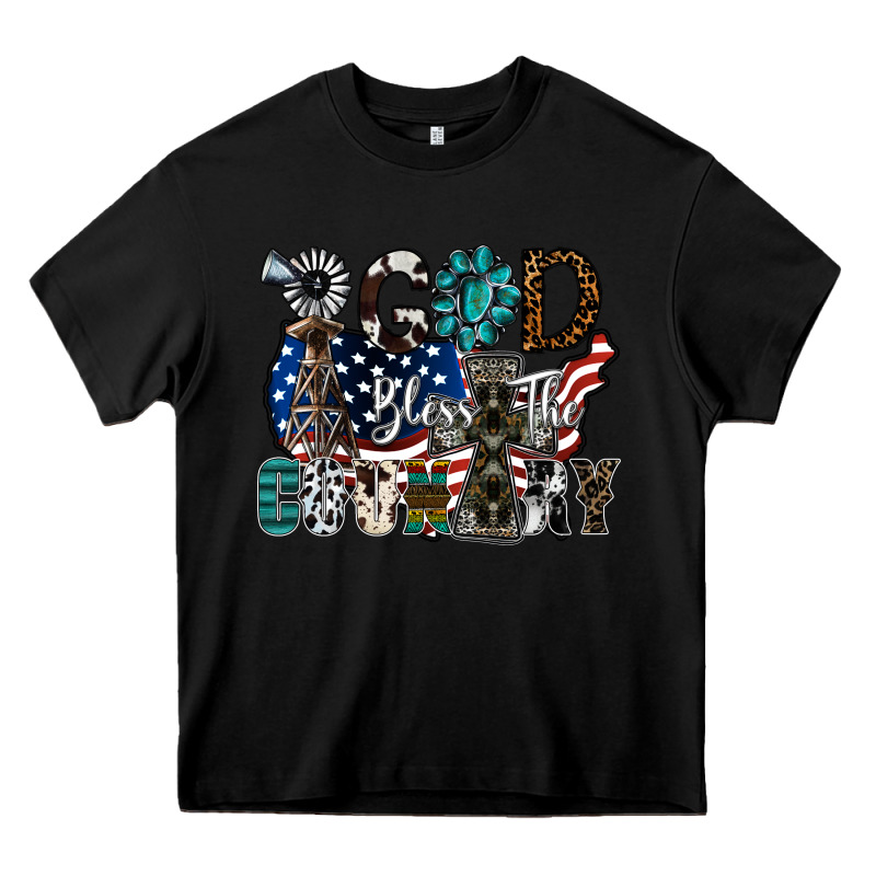 God Bless The Country Heavy Core Tee by SublimationCraftShop | Teevron