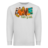 Dove Grey Love Fall y'all Premium Sweatshirt - NancyCooperArtShop