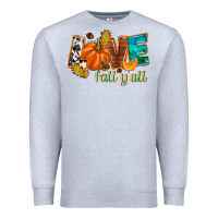 Heather Grey Love Fall y'all Premium Sweatshirt - NancyCooperArtShop