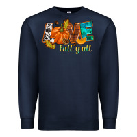 Navy Love Fall y'all Premium Sweatshirt - NancyCooperArtShop