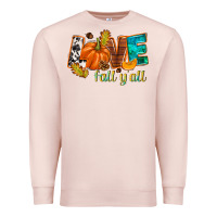 Pale Pink Love Fall y'all Premium Sweatshirt - NancyCooperArtShop