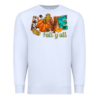 White Love Fall y'all Premium Sweatshirt - NancyCooperArtShop