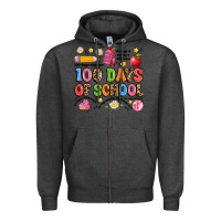 Charcoal Heather 100 days of school Zipper Hoodie - Artiststas
