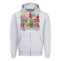 Heather Grey 100 days of school Zipper Hoodie - Artiststas