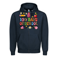 Navy 100 days of school Zipper Hoodie - Artiststas