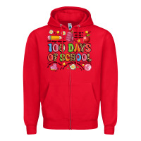 Red 100 days of school Zipper Hoodie - Artiststas