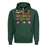 Sports Green 100 days of school Zipper Hoodie - Artiststas