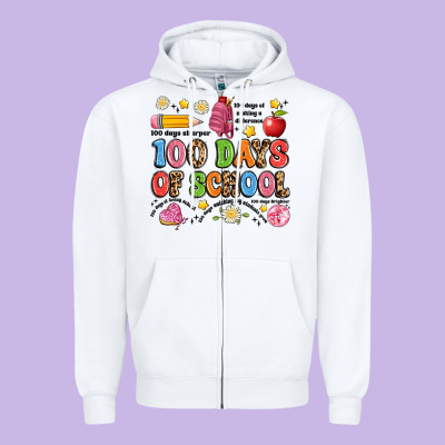 100 Days Of School Zipper Hoodie Designed By Artiststas