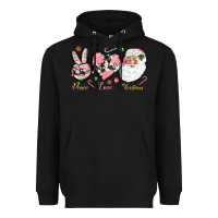 Black Peace love pink Christmas Heavyweight Hoodie - NancyCooperArtShop