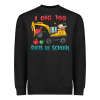 Black i dig 100 days of school excavator Heavyweight Sweatshirt - MaliasSmallBusiness