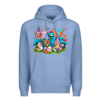 Colony Blue Easter gnomies with truck Easter Day Premium Hoodie - HowdyJamesFarm