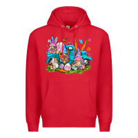 Red Easter gnomies with truck Easter Day Premium Hoodie - HowdyJamesFarm