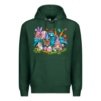 Sports Green Easter gnomies with truck Easter Day Premium Hoodie - HowdyJamesFarm