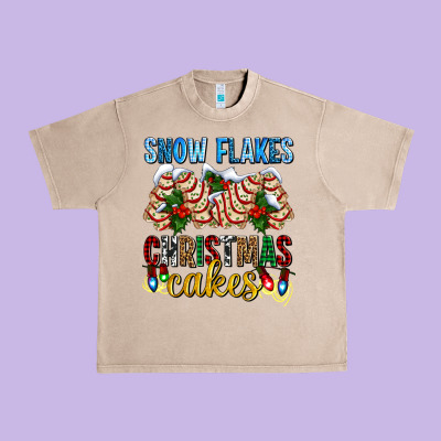 Snow Flakes Christmas Cakes Ado Urban Heavy Tee Designed By Adodesignshop