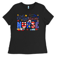 Black American Nurse Ladies Tee - Neo Western