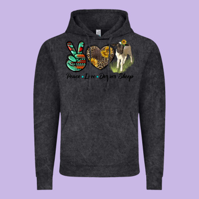 Peace Love Dorper Sheep Vintage Hoodie Designed By Lillyallendesigns