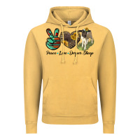 Vintage Mustard Peace Love Dorper Sheep Vintage Hoodie - LillyAllenDesigns