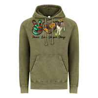 Vintage Olive Peace Love Dorper Sheep Vintage Hoodie - LillyAllenDesigns