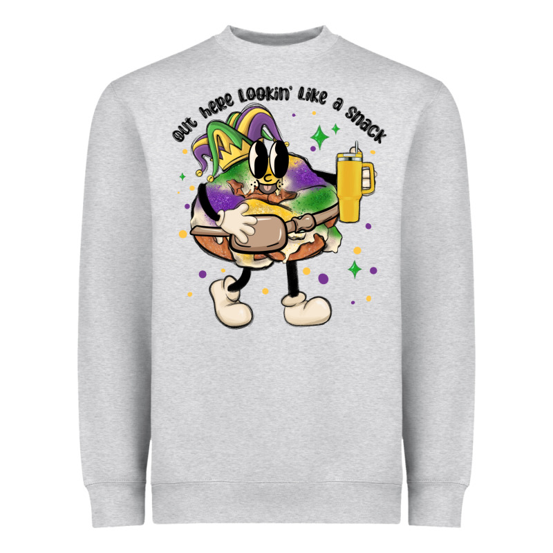 Out Here Lookin Like A Snack King Cake Mardi Gras Heavyweight Sweatshirt by MaliasSmallBusiness | Teevron