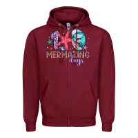 Burgundy 100 mermazing days Zipper Hoodie - Artiststas