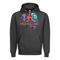 Charcoal Heather 100 mermazing days Zipper Hoodie - Artiststas