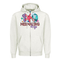 Oatmeal Heather 100 mermazing days Zipper Hoodie - Artiststas