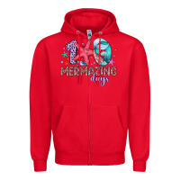 Red 100 mermazing days Zipper Hoodie - Artiststas