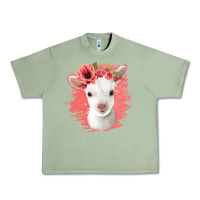 Oil Green floral baby goat Urban Heavy Tee - Jasminsmagicworld