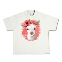 Pistachio floral baby goat Urban Heavy Tee - Jasminsmagicworld
