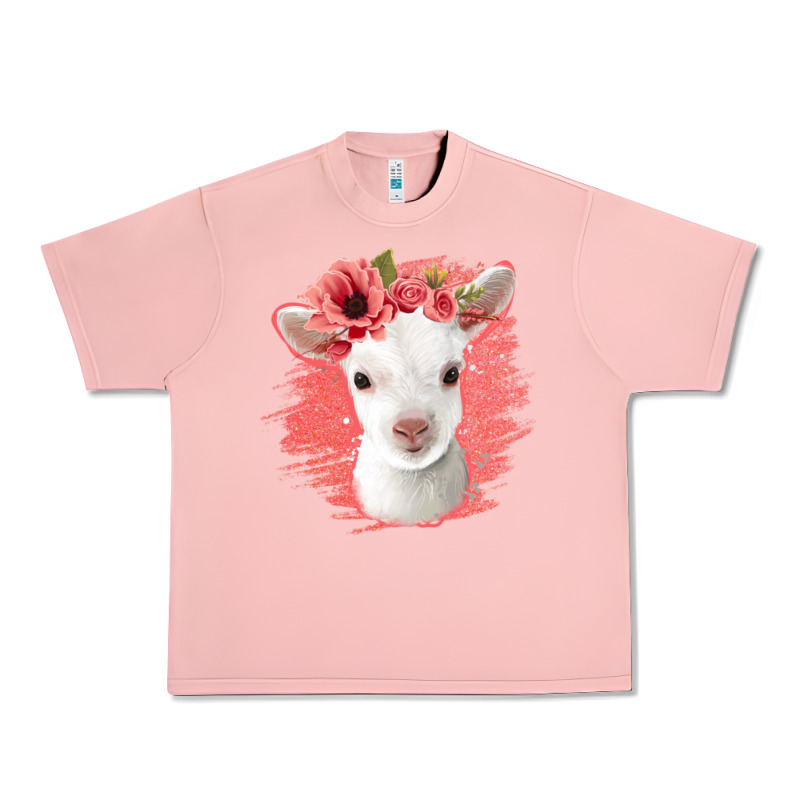 Floral Baby Goat Urban Heavy Tee by Jasminsmagicworld | Teevron