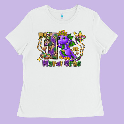 Dragon My First Mardi Gras Ladies Tee Designed By Fadigitalartstudio