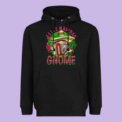 Feliz Navidad Gnome Heavyweight Hoodie Designed By Nancycooperartshop