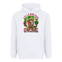 White Feliz Navidad gnome Heavyweight Hoodie - NancyCooperArtShop